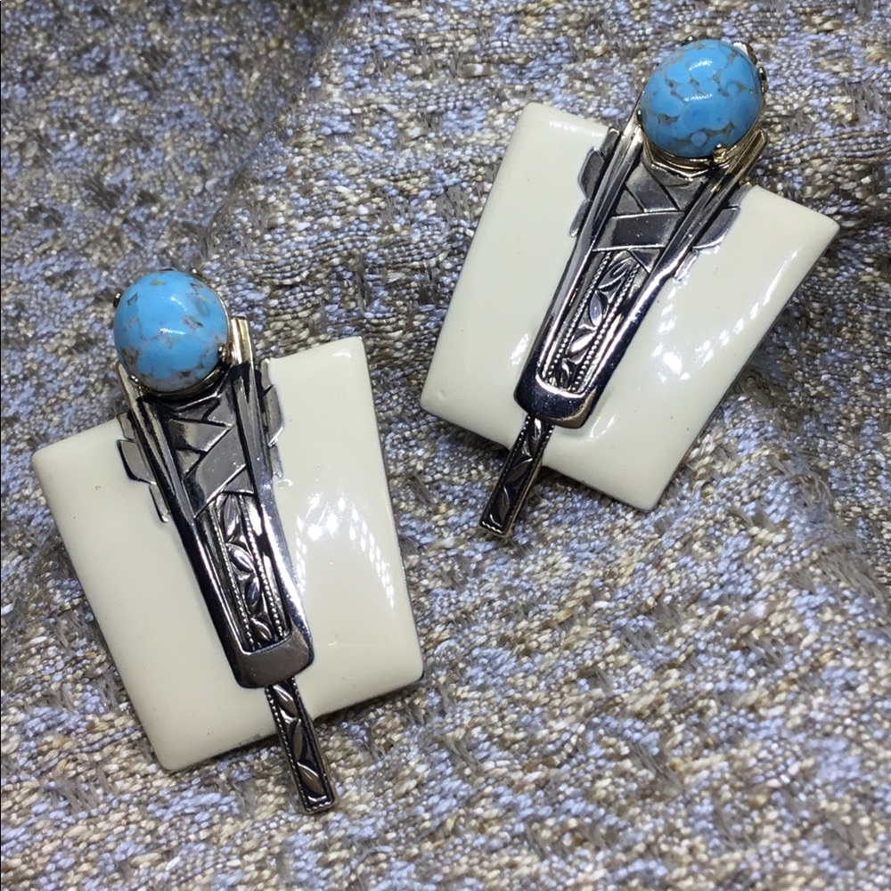 MOULIN ROUGE ENAMEL Designer Silver Plated Earring